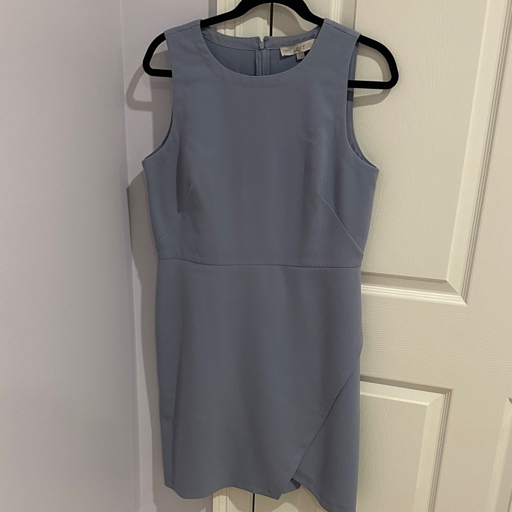 Loft size 10 Sleeveless blueish lavender  Mini Sheath Dress